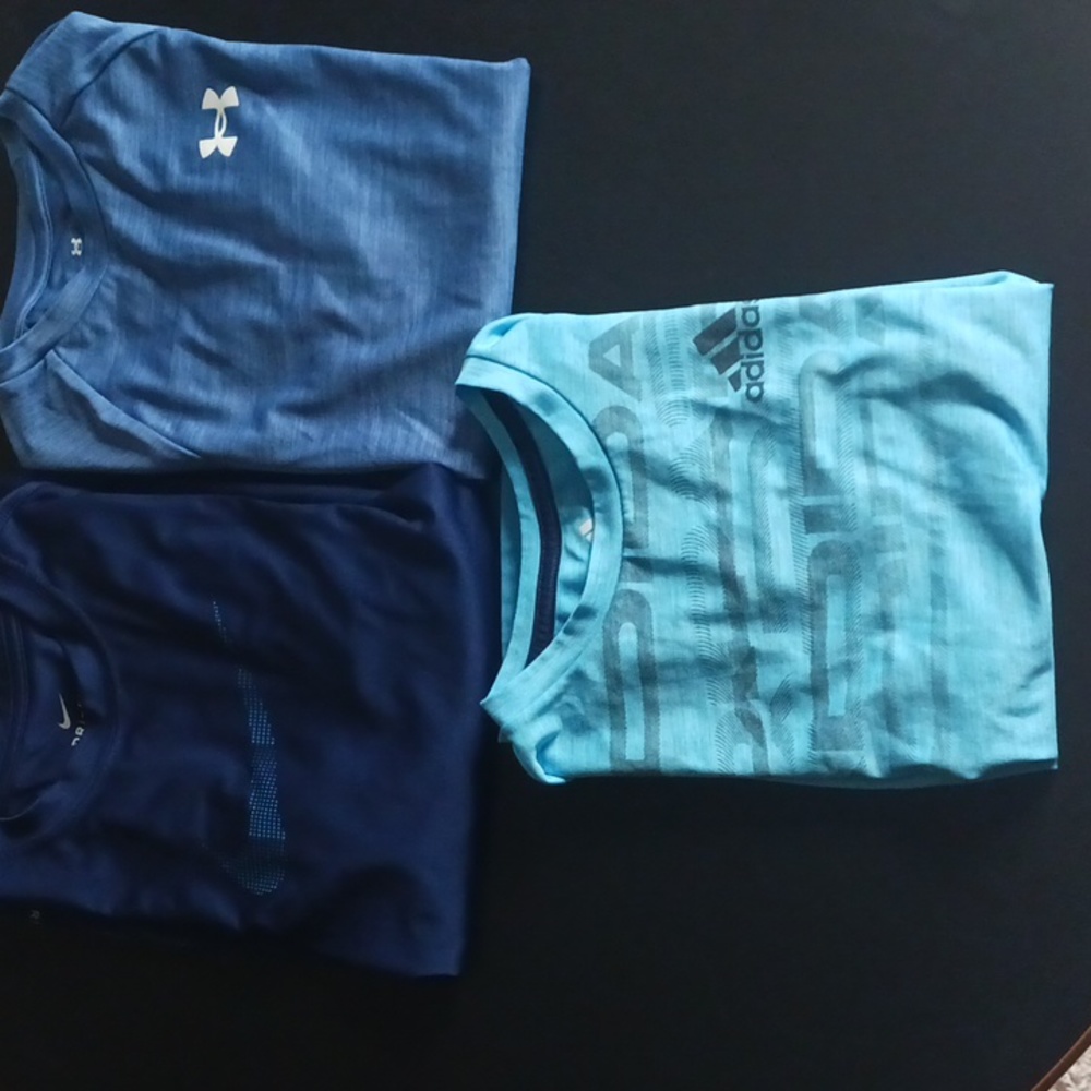 3 kids shirts. Size S Adidas, Nike, and Under armor .